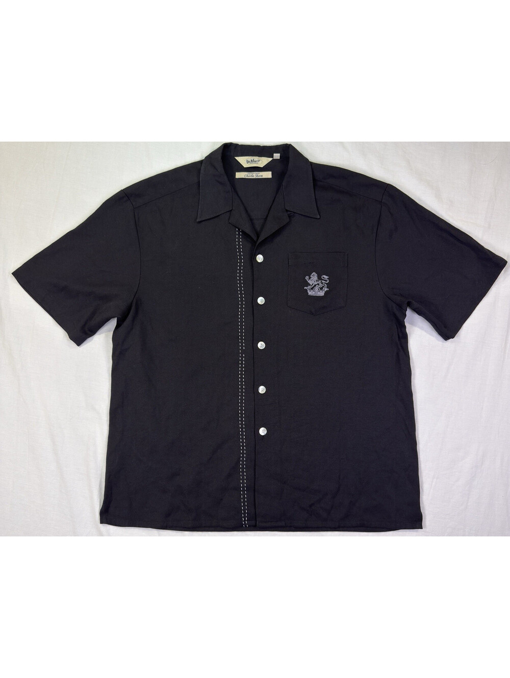 Da Vinci California Charlie Sheen Shirt Mens Black XL Bowling Camp Rockabilly